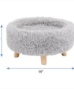 Frisco Eyelash Fur Round Elevated Cat Bed -PetNest Shop 285212 PT1. SY630 V1625077993