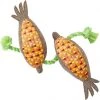 Frisco Fall Harvest Corn Plush with Rope Plush with Rope Squeaky Dog Toy -PetNest Shop 285625 MAIN. SY630 V1629726376