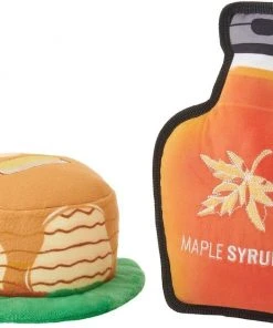 Frisco Pancakes & Maple Syrup Plush Squeaky Dog Toy, 2 count