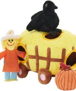 Frisco Fall Hay Wagon Hide & Seek Puzzle Plush Squeaky Dog Toy