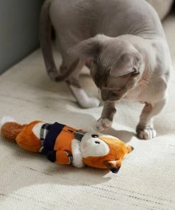 Frisco Hipster Fox Plush Kicker Cat Toy with Catnip -PetNest Shop 285649 PT3. SY630 V1629725277