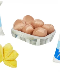 Frisco Baking Ingredients Plush Squeaky Dog Toy, 4 count