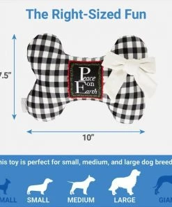 Frisco Holiday "All Is Bright" Reversible Bone Plush Squeaky Dog Toy -PetNest Shop 287191 PT2. SY630 V1637767124