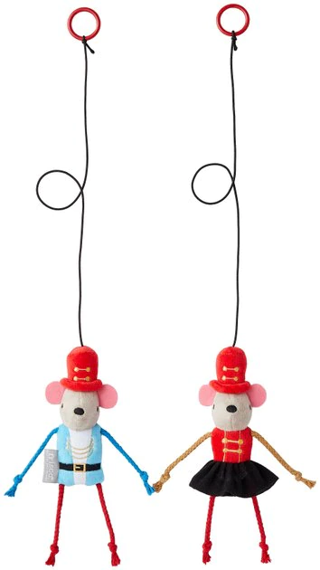 Frisco Nutcracker & Ballerina Bouncy Mouse Teaser Cat Toy with Catnip, 2 count 3 Frisco Nutcracker & Ballerina Bouncy Mouse Teaser Cat Toy with Catnip, 2 count