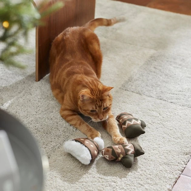 Frisco Mittens & Hat Plush Cat Toy with Catnip, 3 count 5 Frisco Mittens & Hat Plush Cat Toy with Catnip, 3 count - Image 3