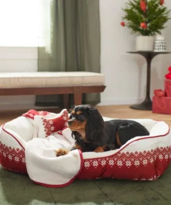 Frisco Nordic Fair Isle Dog & Cat Bed & Gift Set