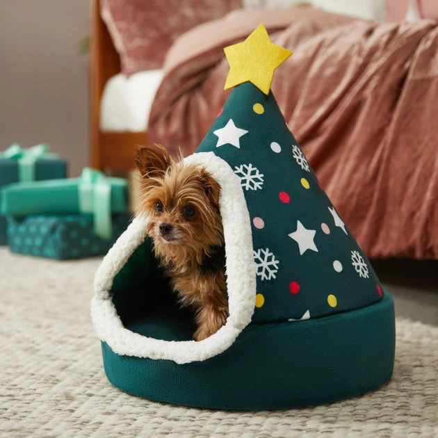 Frisco Holiday Dog & Cat Christmas Tree Cave Bed 3 Frisco Holiday Dog & Cat Christmas Tree Cave Bed