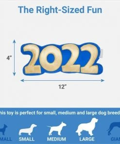 Frisco New Year's Eve 2022 Plush Squeaky Dog Toy -PetNest Shop 288476 PT1. SY630 V1640718513