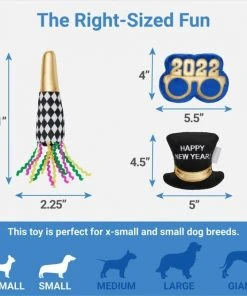 Frisco New Year's Eve Party Essentials Plush Squeaky Dog Toy -PetNest Shop 288484 PT1. SY630 V1640718410