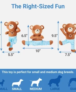 Frisco Yoga Bear Plush Squeaky Dog Toy, 3 count -PetNest Shop 288905 PT1. SY630 V1640722504