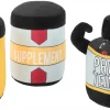 Frisco Protein Powder Plush Squeaky Dog Toy, 3 count