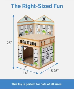 Frisco Yoga Studio Cardboard Cat House, 2-Story -PetNest Shop 288965 PT1. SY630 V1640722819