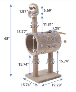 Frisco Animal Series Cat Tunnel with Scratching Post, Sloth -PetNest Shop 289346 PT1. SY630 V1631047332