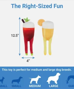 Frisco Brunch Bottomless Mimosas Plush Squeaky Dog Toy, 2 count -PetNest Shop 297226 PT1. SY630 V1643916688