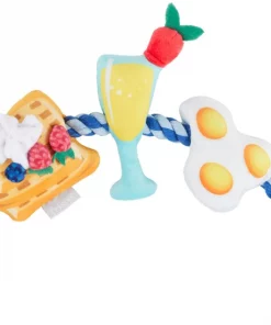 Frisco Brunch Breakfast Favorites Plush with Rope Squeaky Dog Toy