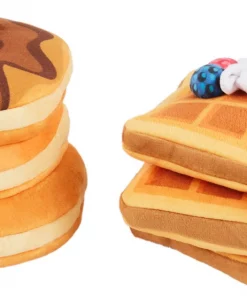 Frisco Brunch Pancake & Waffle Plush Squeaky Dog Toy, 2 count
