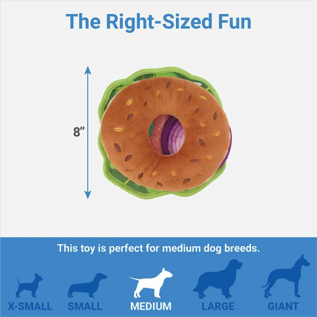 Frisco Brunch Bagel with Lox Plush Squeaky Dog Toy 4 Frisco Brunch Bagel with Lox Plush Squeaky Dog Toy - Image 2