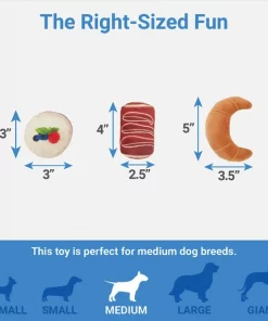 Frisco Brunch Pastry Tray Plush Squeaky Dog Toy, 4 count -PetNest Shop 297262 PT2. SY630 V1643916710