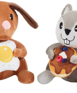 Frisco Brunch Dog & Squirrel Plush Squeaky Dog Toy, 2 count