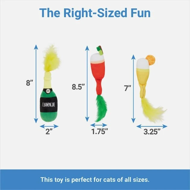 Frisco Brunch Bottomless Mimosas Plush Cat Toy with Catnip, 3 count 4 Frisco Brunch Bottomless Mimosas Plush Cat Toy with Catnip, 3 count - Image 2