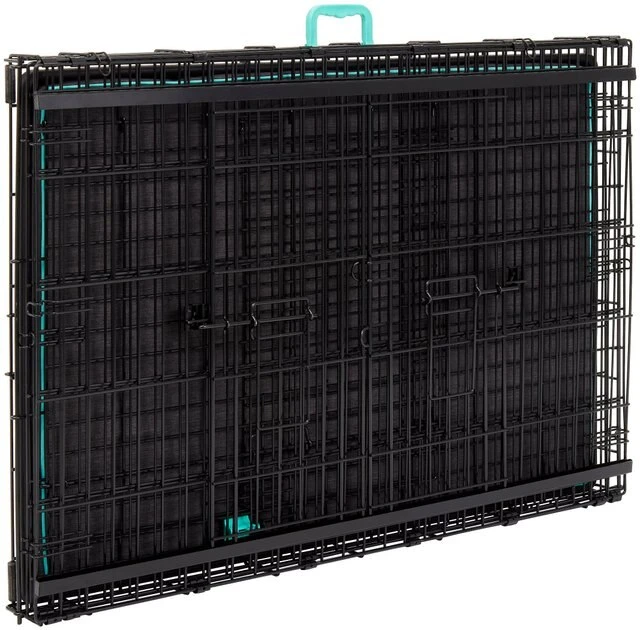 Frisco Heavy Duty Enhanced Lock Sliding Double Door Fold & Carry Wire Dog Crate & Mat Kit 6 Frisco Heavy Duty Enhanced Lock Sliding Double Door Fold & Carry Wire Dog Crate & Mat Kit - Image 4