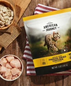American Journey||Frisco American Journey 100% Chicken Freeze-Dried Grain-Free Cat Treats, 5-oz bag + Frisco Bird Teaser with Feathers Cat Toy, Blue -PetNest Shop 297664 PT3. SY630 V1621266755