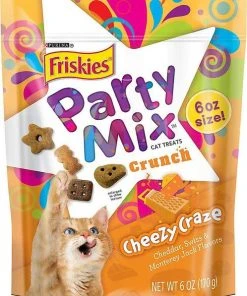 Friskies||Frisco Friskies Party Mix Crunch Cheezy Craze Cat Treats, 6-oz bag + Frisco Melamine Dog & Cat Treat Jar with Bamboo Lid, 8 Cups -PetNest Shop 298020 PT1. SY630 V1621267048