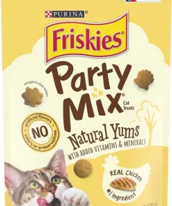 Friskies||Frisco Friskies Party Mix Natural Yums With Real Chicken Cat Treats, 6-oz bag + Frisco Melamine Dog & Cat Treat Jar with Bamboo Lid, 8 Cups -PetNest Shop 298036 PT1. SY630 V1623252448