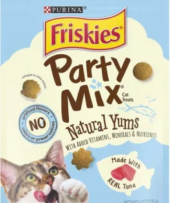 Friskies||Frisco Friskies Party Mix Natural Yums with Real Tuna Cat Treats, 6-oz bag + Frisco Melamine Dog & Cat Treat Jar with Bamboo Lid, 8 Cups -PetNest Shop 298044 PT1. SY630 V1621261946