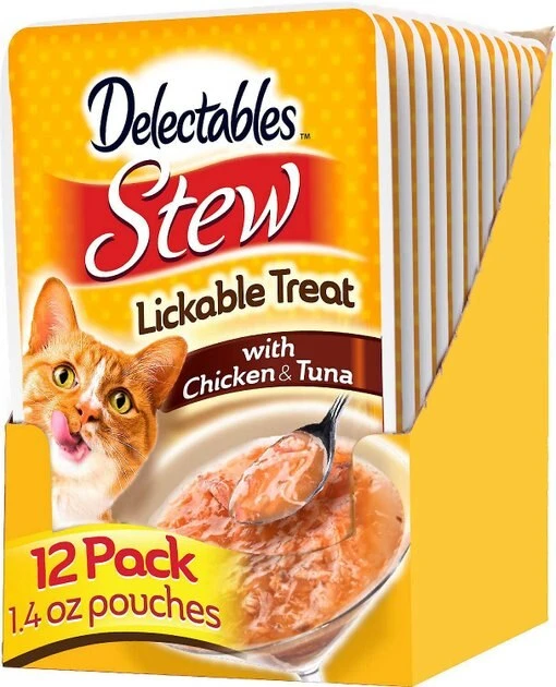 Hartz||Frisco Hartz Delectables Stew Chicken & Tuna Lickable Cat Treat, 1.4-oz, case of 12 + Frisco Peek-a-Boo Cat Chute Cat Toy, Colorful Tri-Tunnel 4 Hartz||Frisco Hartz Delectables Stew Chicken & Tuna Lickable Cat Treat, 1.4-oz, case of 12 + Frisco Peek-a-Boo Cat Chute Cat Toy, Colorful Tri-Tunnel - Image 2