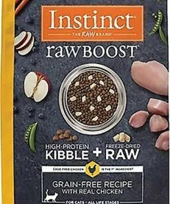 Instinct||Frisco Instinct Raw Boost Grain-Free Recipe with Real Chicken & Freeze-Dried Raw Coated Pieces Dry Cat Food, 10-lb bag + Frisco Refillable Catnip Cat Toy, Brown Squirrel -PetNest Shop 298152 PT1. SY630 V1623203553
