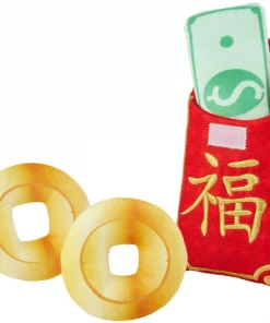 Frisco Red Envelope Plush Squeaky Dog Toy, 3 pack