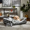 Frisco Buffalo Check Cuddler Pet Bed & Gift Set, Black & White -PetNest Shop 299398 MAIN. SY630 V1639093651