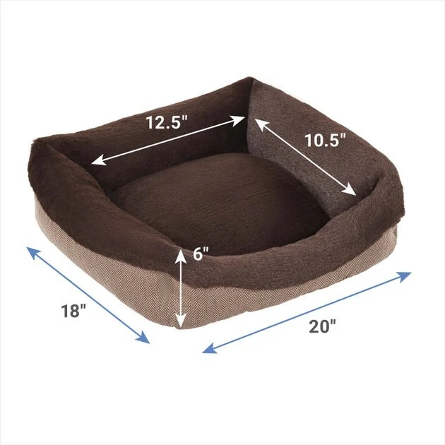 Frisco Herringbone Cuffed Cuddler Dog & Cat Bed 4 Frisco Herringbone Cuffed Cuddler Dog & Cat Bed - Image 2