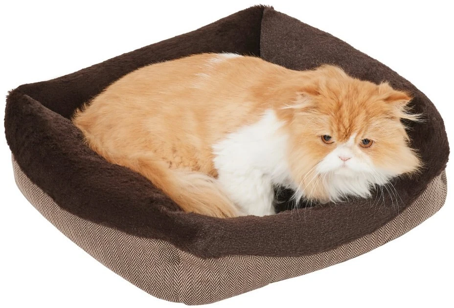 Frisco Herringbone Cuffed Cuddler Dog & Cat Bed 5 Frisco Herringbone Cuffed Cuddler Dog & Cat Bed - Image 3