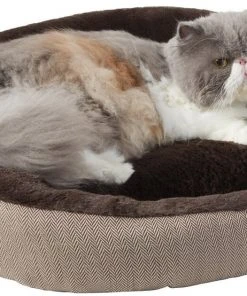 Frisco Herringbone Hi-Low Cuddler Dog & Cat Bed -PetNest Shop 299436 PT2. SY630 V1638288229