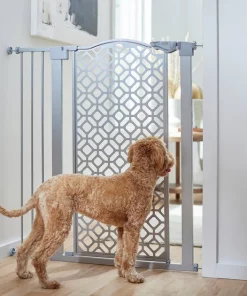 Frisco Metal Geometric Pattern Extra Tall Auto-close Dog Gate