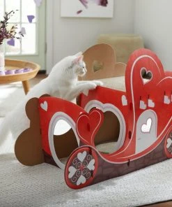 Frisco Love Carriage Cardboard Cat House, 2-Story -PetNest Shop 301565 PT3. SY630 V1638987431