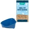 Frisco Corner Litter Box, Navy, Small + Small Animal Bedding, Natural -PetNest Shop 301910 MAIN. SY630 V1644965838