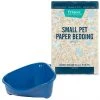 Frisco Corner Litter Box, Navy, Small + Small Animal Bedding, White -PetNest Shop 301912 MAIN. SY630 V1644969096