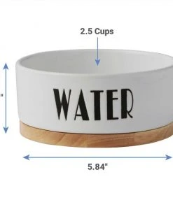 Frisco Ceramic Bowl with Wood Base, 2.5 Cups + Treat Jar, 4 Cups -PetNest Shop 302412 PT2. SY630 V1623062247