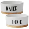 Frisco Ceramic Dog & Cat Water + Food Bowl with Wood Base -PetNest Shop 302414 MAIN. SY630 V1623064349
