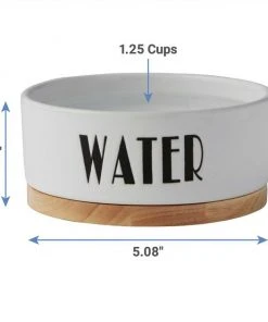 Frisco Ceramic Dog & Cat Water + Food Bowl with Wood Base -PetNest Shop 302414 PT2. SY630 V1623058055