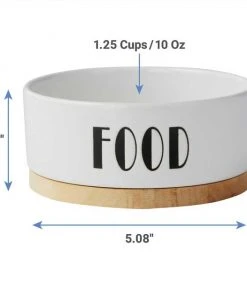 Frisco Ceramic Dog & Cat Water + Food Bowl with Wood Base -PetNest Shop 302414 PT6. SY630 V1623056847