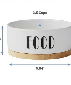 Frisco Ceramic Dog Bowl with Wood Base, 2.5 Cups + Treat Jar, 4 Cups -PetNest Shop 302418 PT3. SY630 V1623080570
