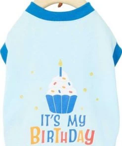 Frisco Happy Birthday Crown, X-Small/Small + Dog & Cat T-Shirt, Blue -PetNest Shop 302470 PT5. SY630 V1623083847