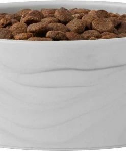 Frisco Marble Design Non-skid Ceramic Dog Bowl + Treat Jar with Wood Lid, 3.75 Cups -PetNest Shop 302482 PT2. SY630 V1623053547