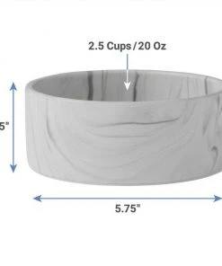 Frisco Marble Design Non-skid Ceramic Dog Bowl + Treat Jar with Wood Lid, 3.75 Cups -PetNest Shop 302482 PT3. SY630 V1623080842