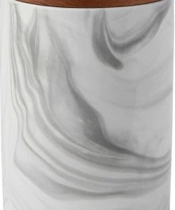 Frisco Marble Design Non-skid Ceramic Dog Bowl + Treat Jar with Wood Lid, 3.75 Cups -PetNest Shop 302482 PT5. SY630 V1623071247