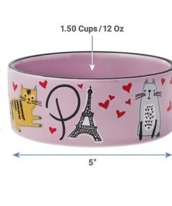 Frisco Paris Non-skid Ceramic Dish, 0.50 Cup + Cat Dish, 1.50 Cup -PetNest Shop 302490 PT7. SY630 V1623054762